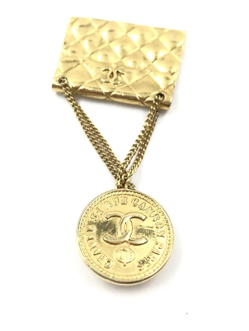 Gold Plated Bag Motif Brooch