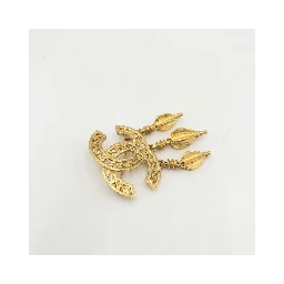 Gold Plated CC Logo Brooch