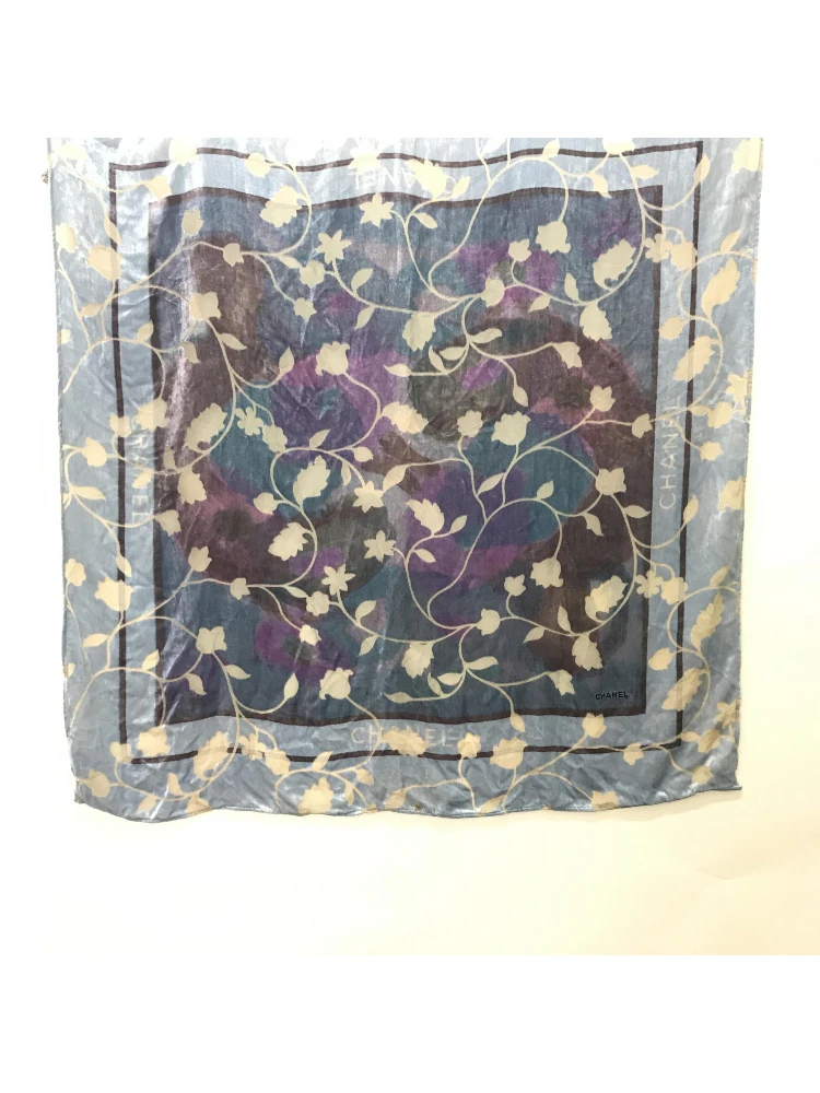 Chanel Silk Scarf: Abstract Floral Design