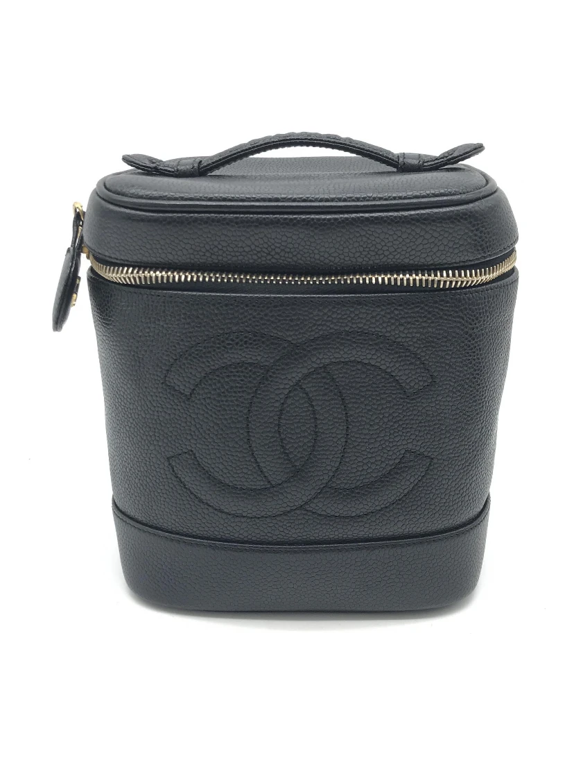 Caviar Leather Vanity Handbag In Black