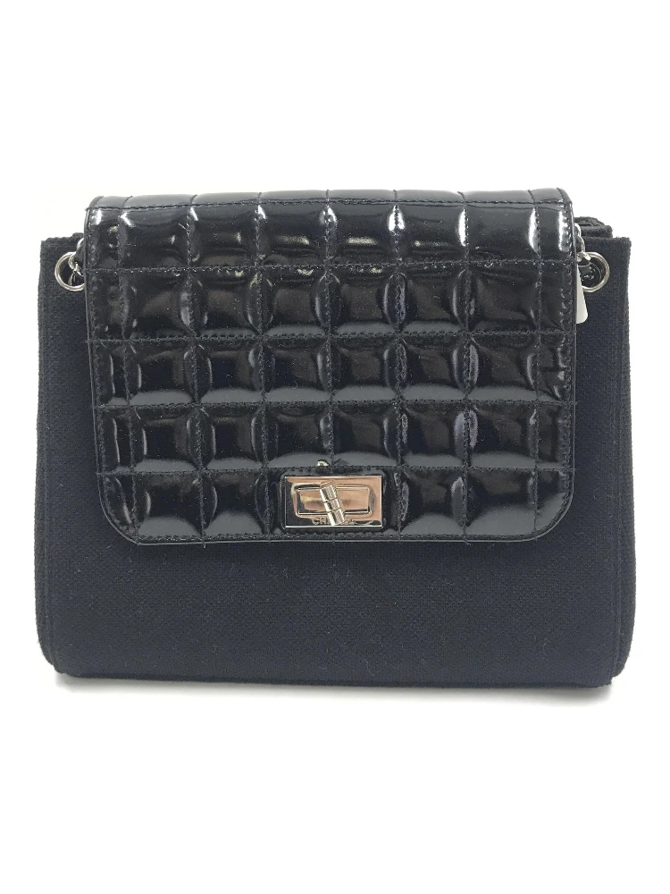 Chocolate Bar Patent Leather Shoulder Bag