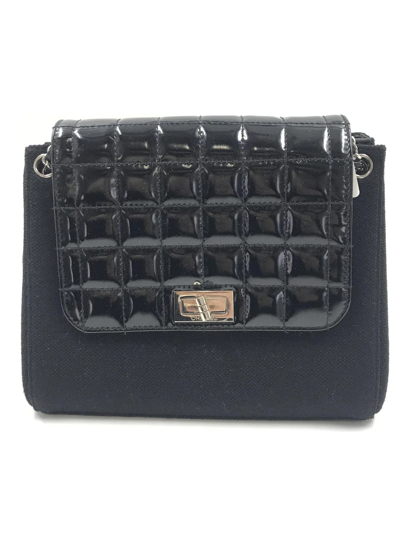 Chocolate Bar Patent Leather Shoulder Bag