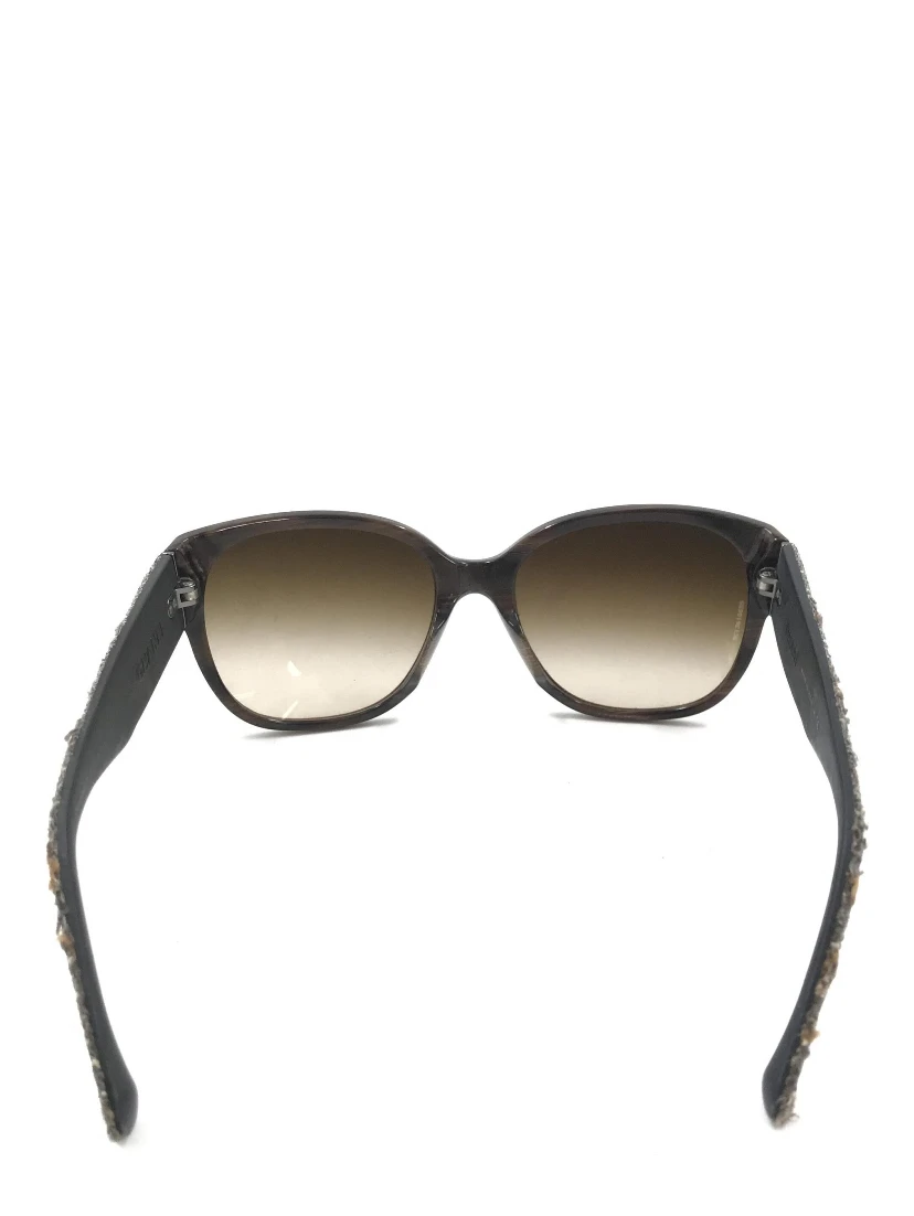 Brown Frame With Tweed Accents Sunglasses