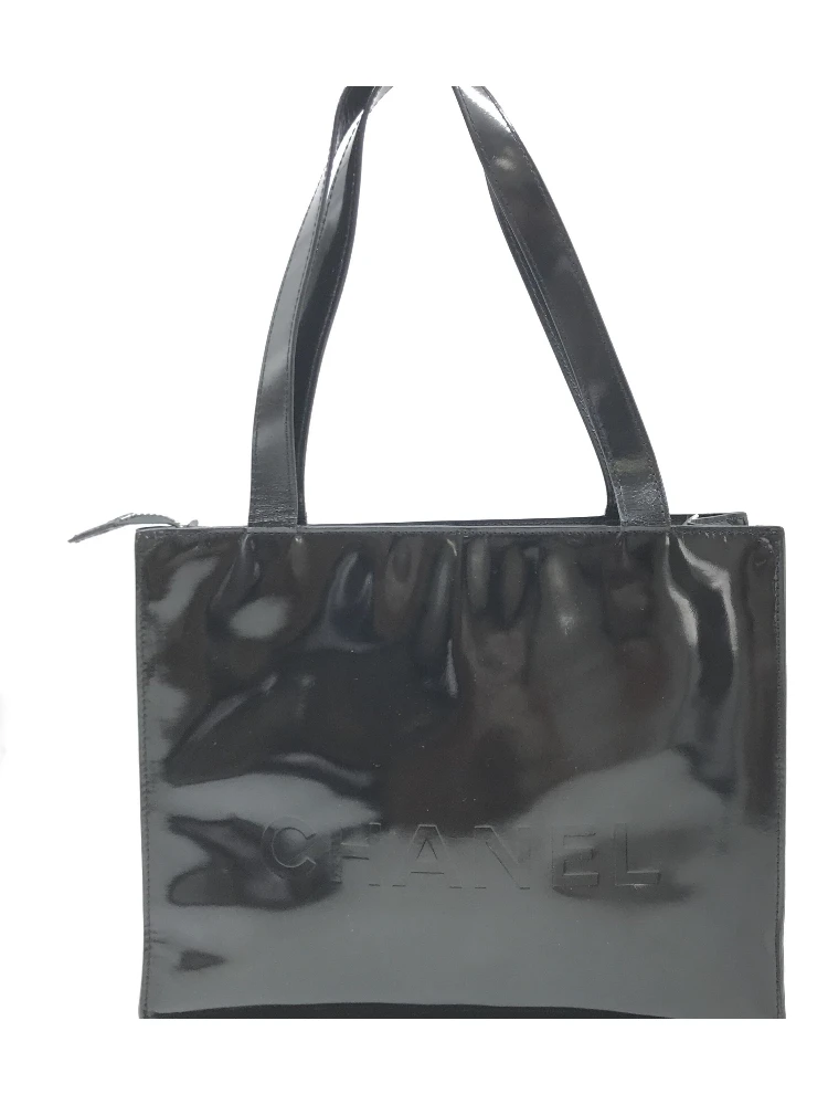 Black Patent Leather Tote