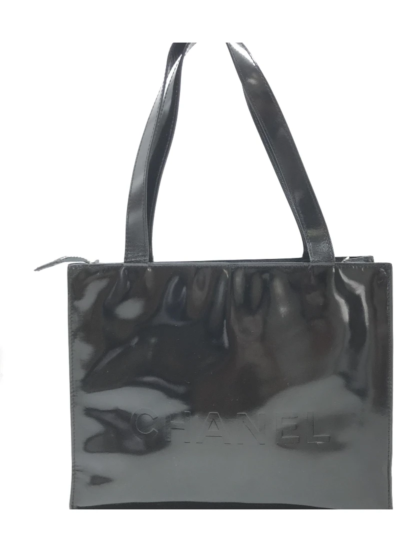 Black Patent Leather Tote