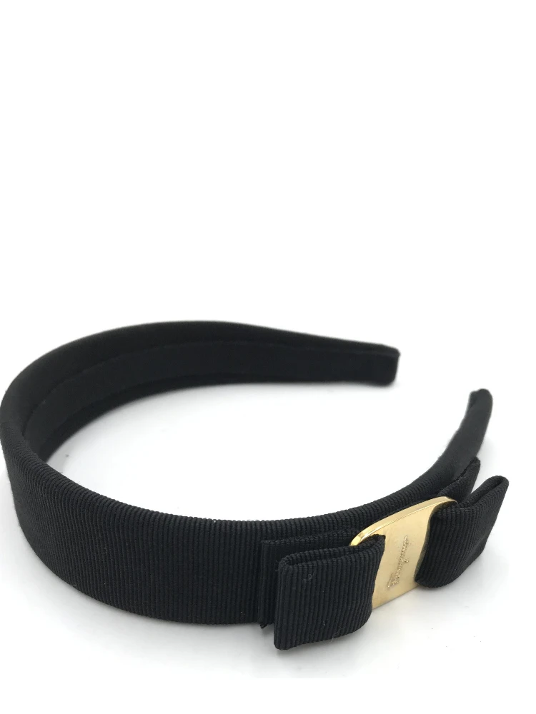 Black Grosgrain Headband With Gold Hardware alternative
