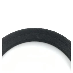 Black Grosgrain Headband With Gold Hardware