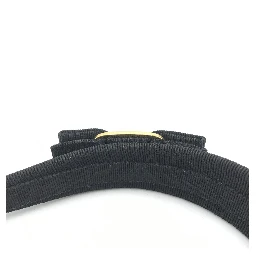 Black Grosgrain Headband With Gold Hardware
