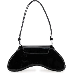 Play Black Shoulder Bag with Logo Plate in Tech Fabric Woman