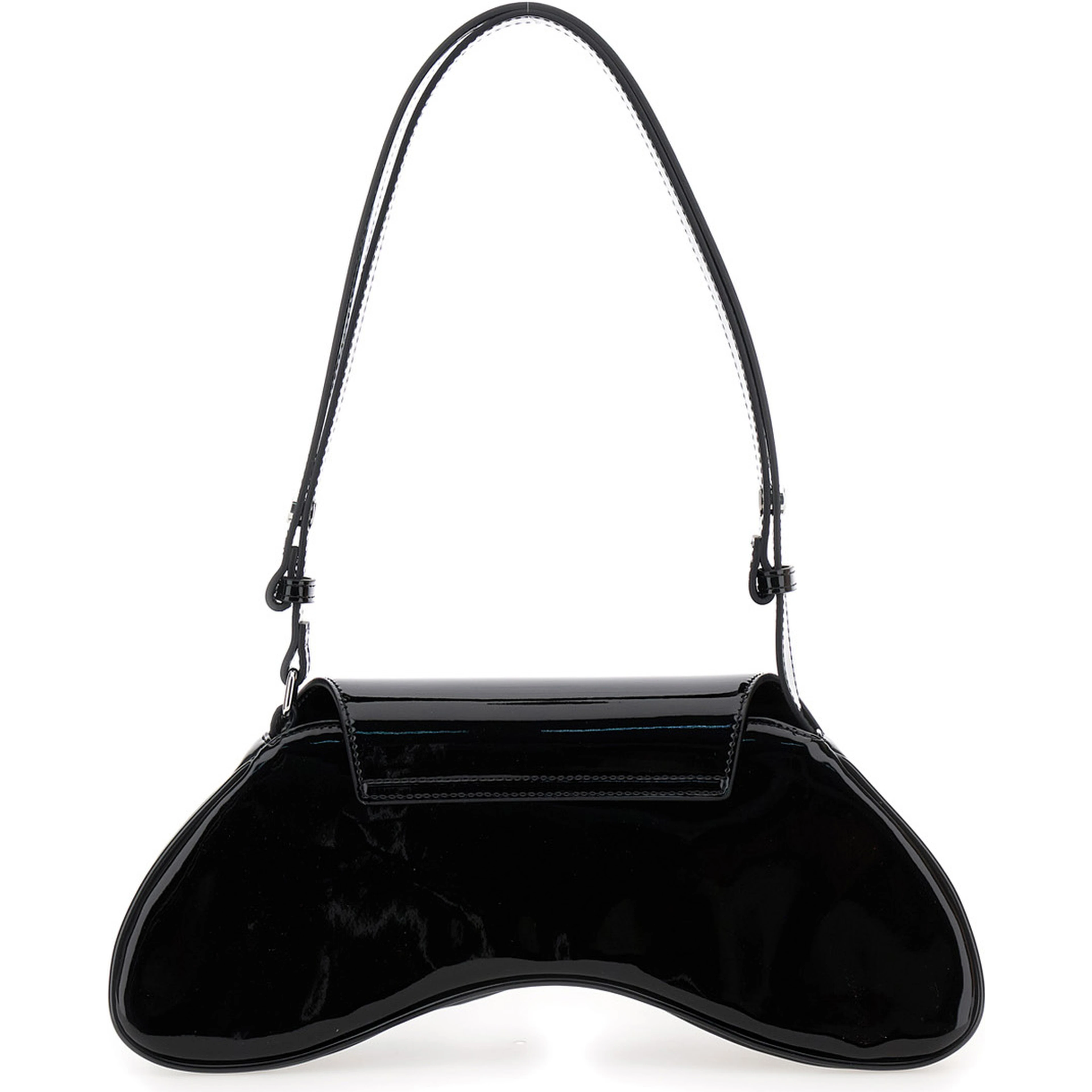 Play Black Shoulder Bag with Logo Plate in Tech Fabric Woman
