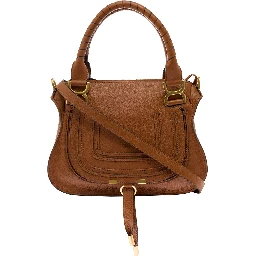 Chloé Woman s Mercie Brown Leather Handbag  with Logo