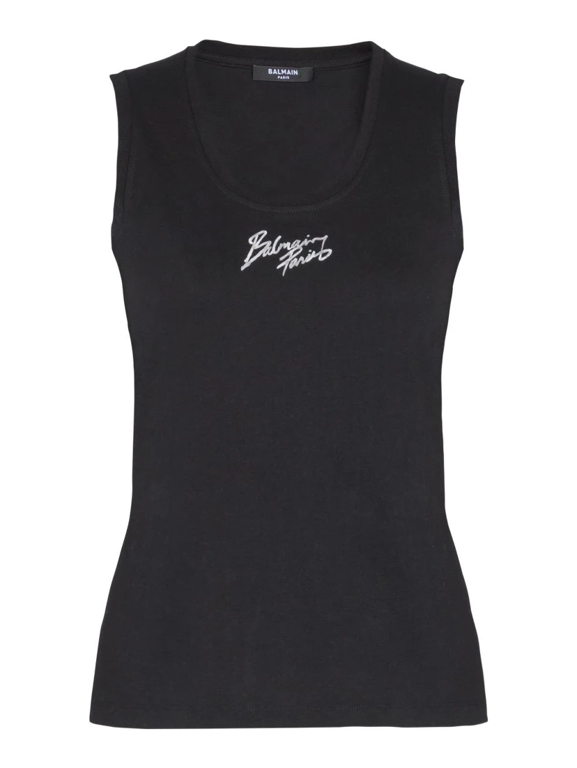 Logo-print tank top