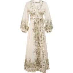 "WONDERLUST" WRAP MIDI DRESS