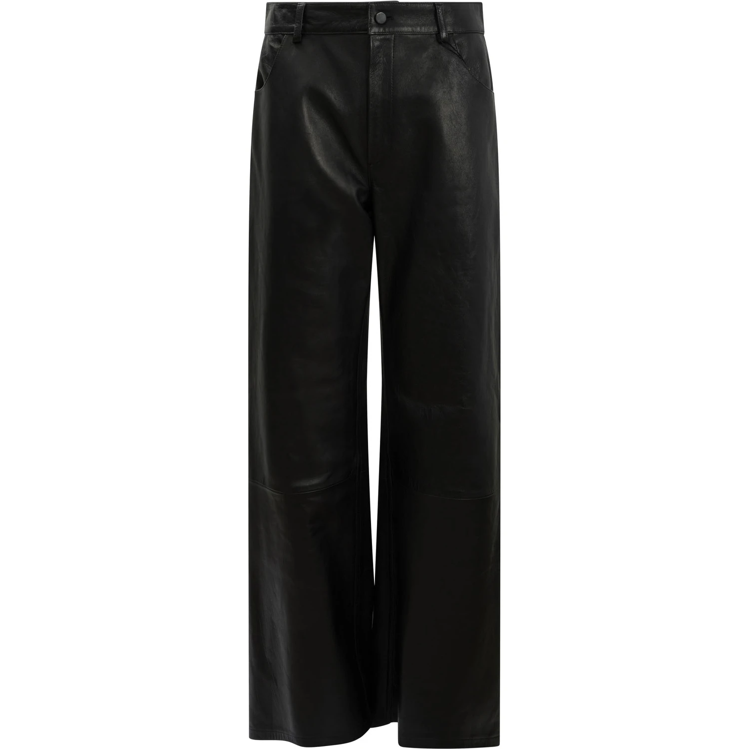 Wide leg pants in leather