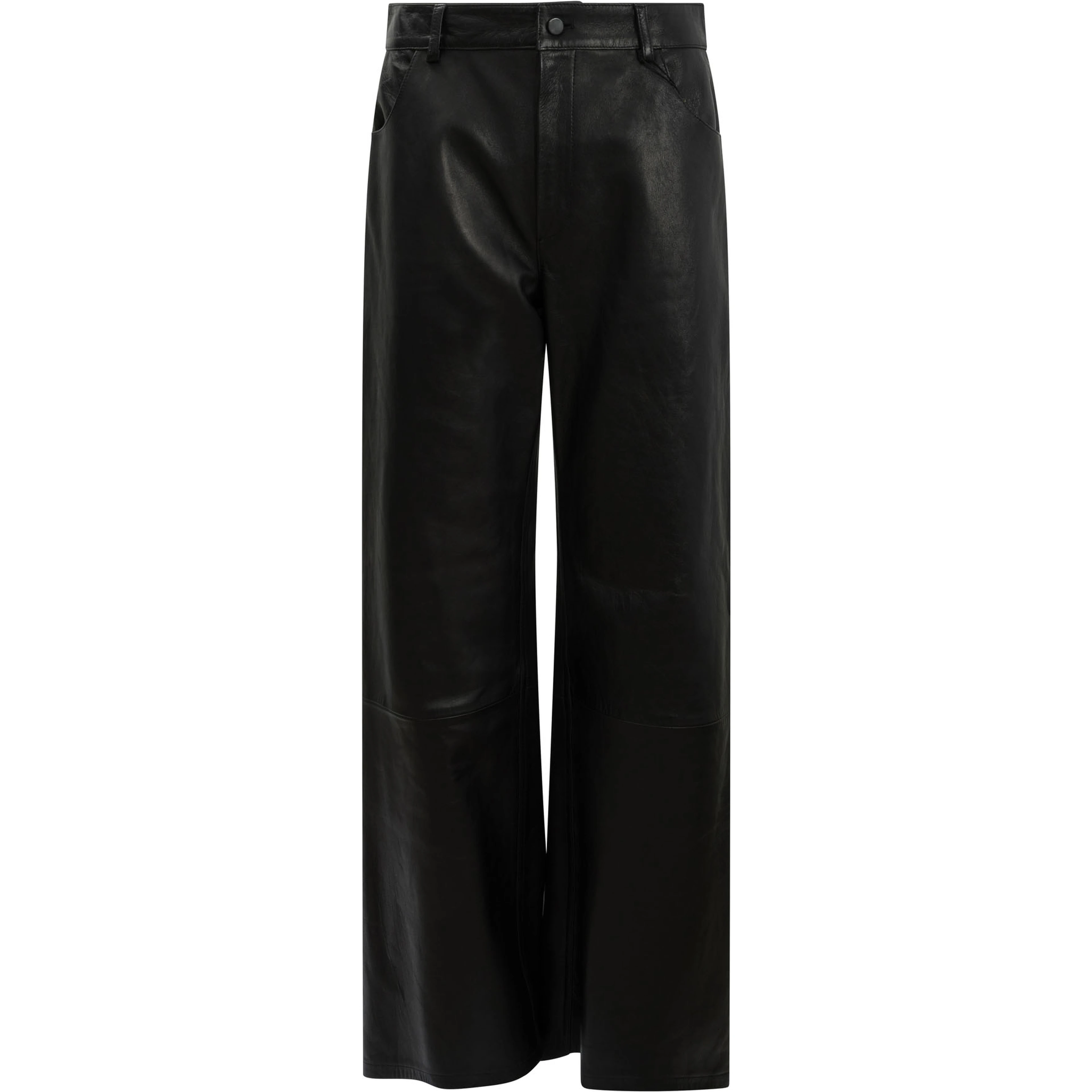 Wide leg pants in leather