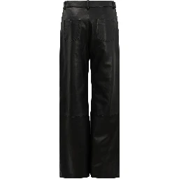 Wide leg pants in leather