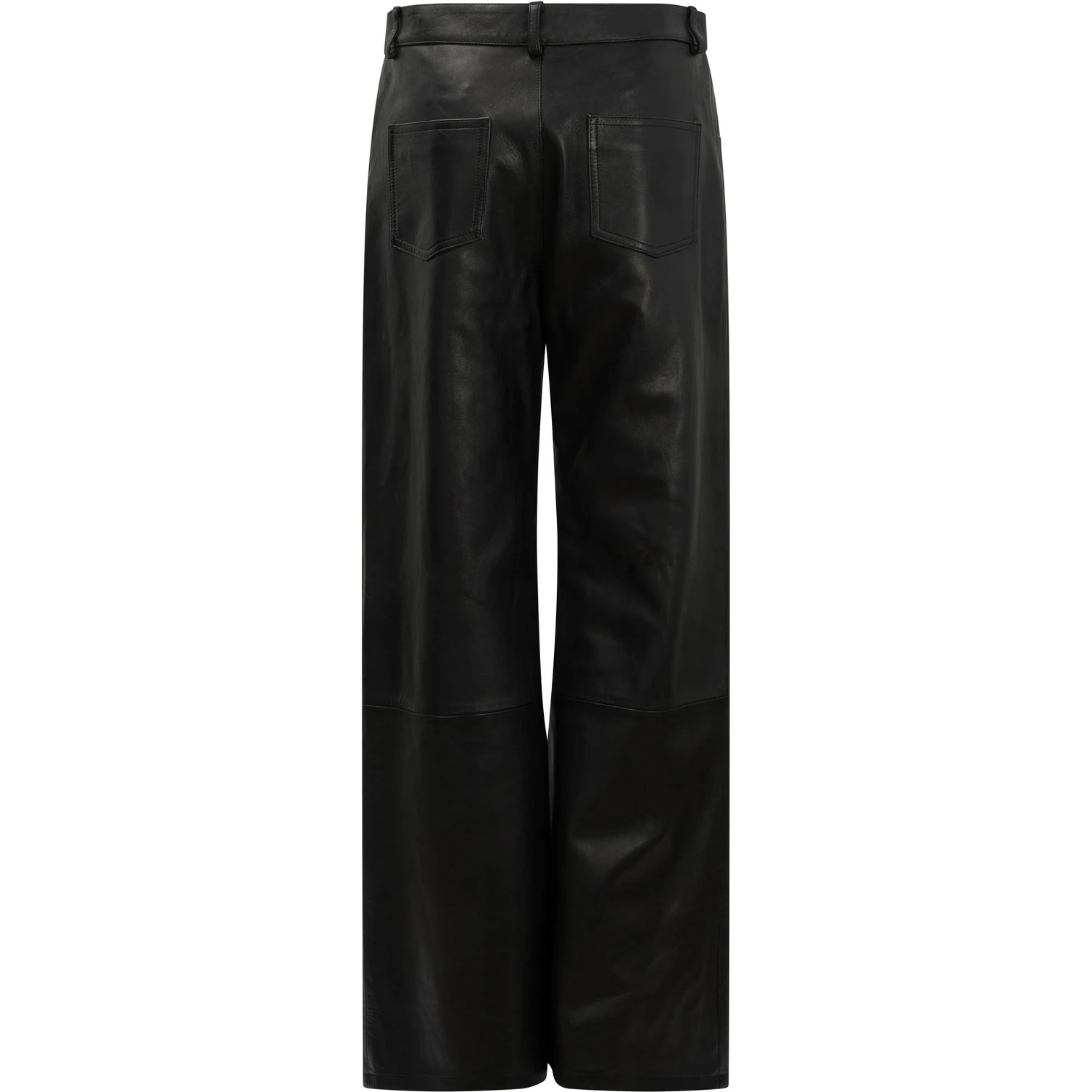 Wide leg pants in leather