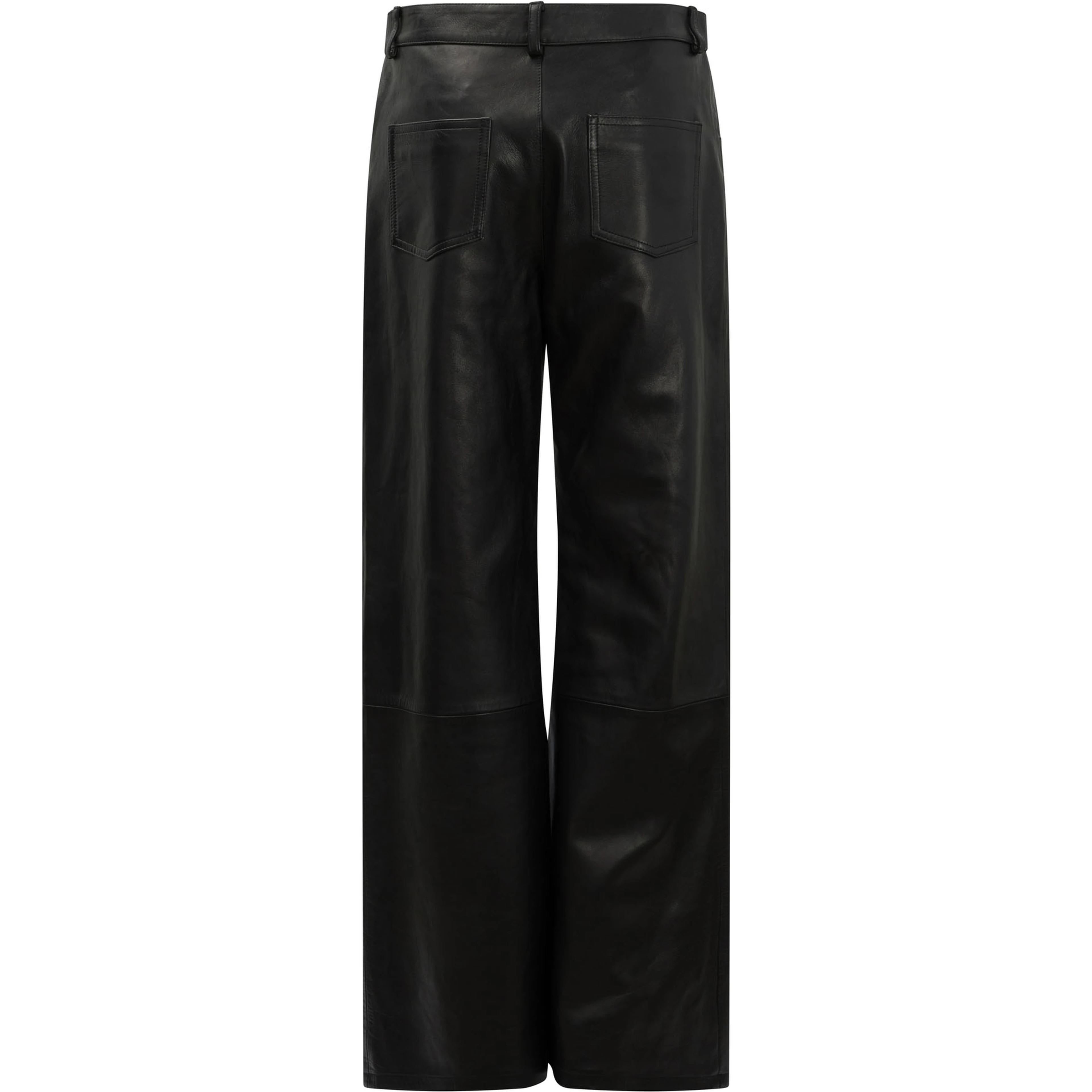 Wide leg pants in leather