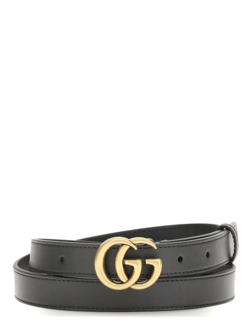 Black Calf Leather Bos Taurus Thin Belt