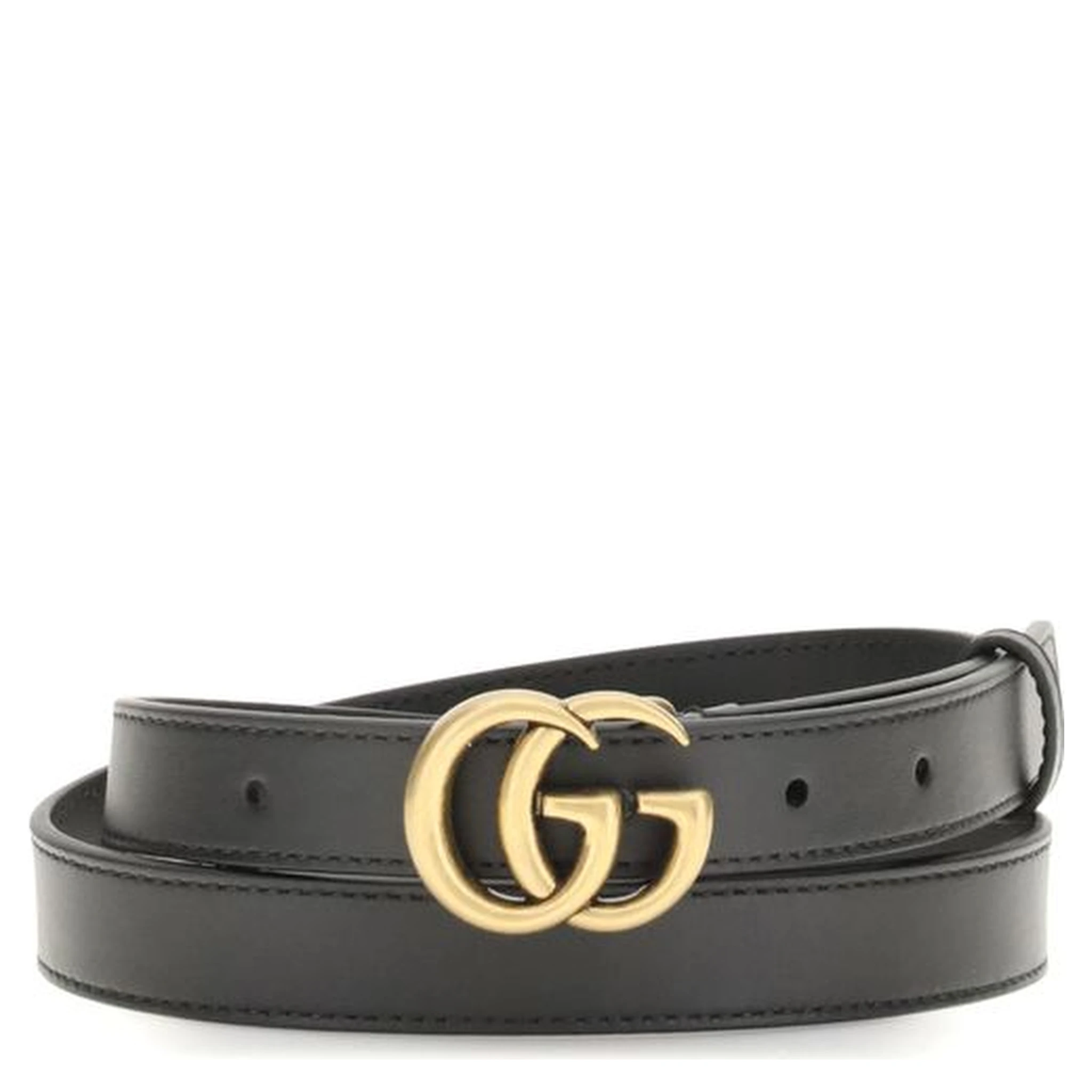 Black Calf Leather Bos Taurus Thin Belt
