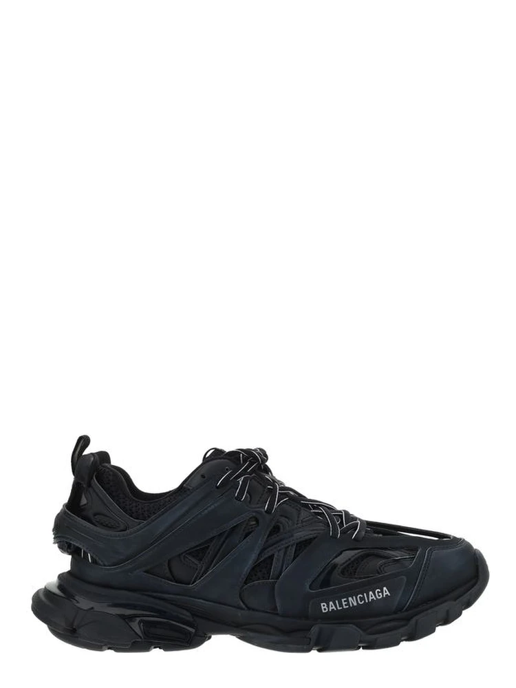 Black Polyester Sneakers