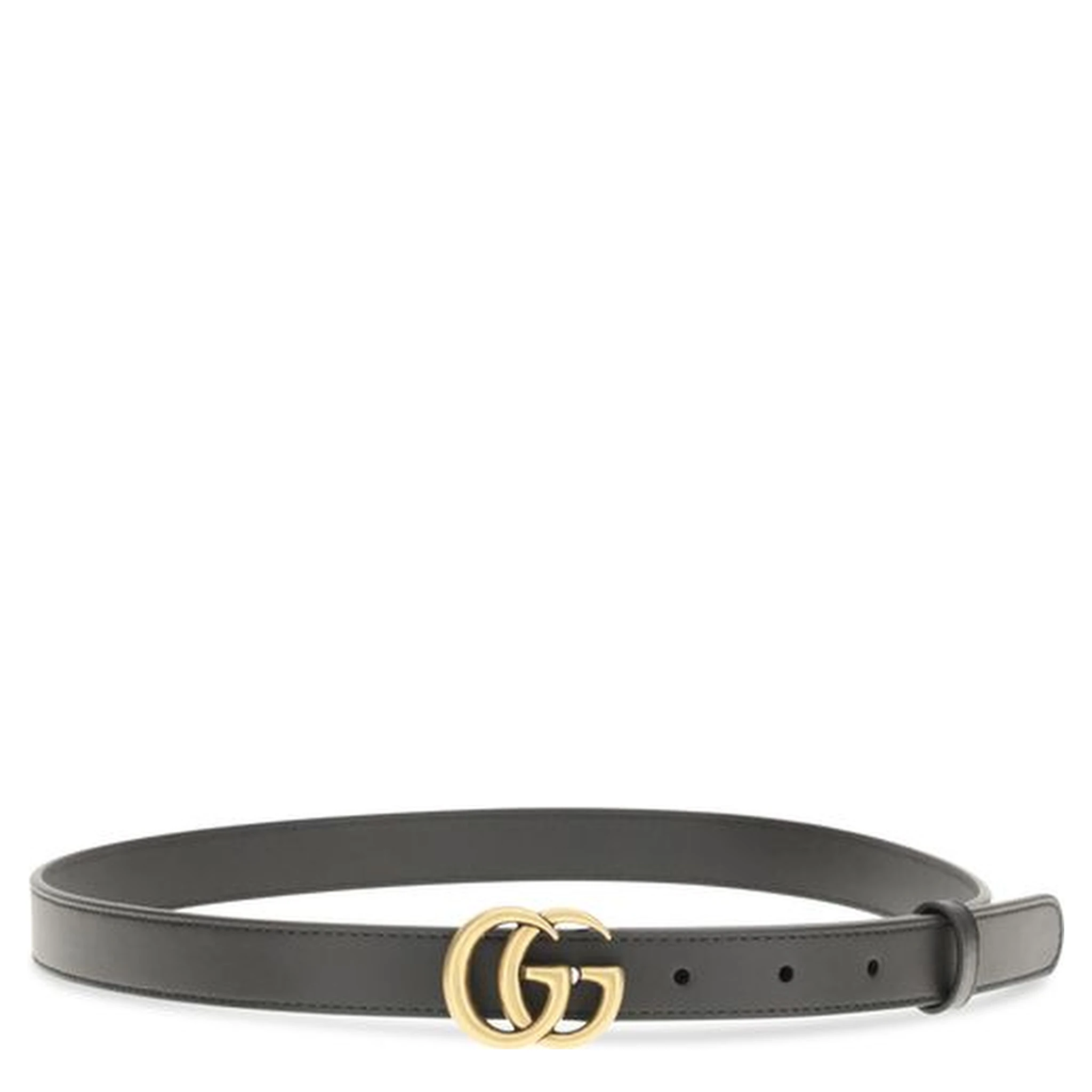 Black Calf Leather Bos Taurus Thin Belt