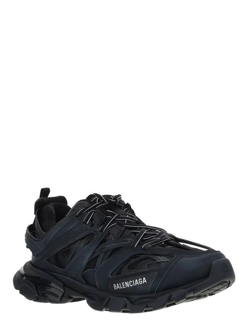 Black Polyester Sneakers