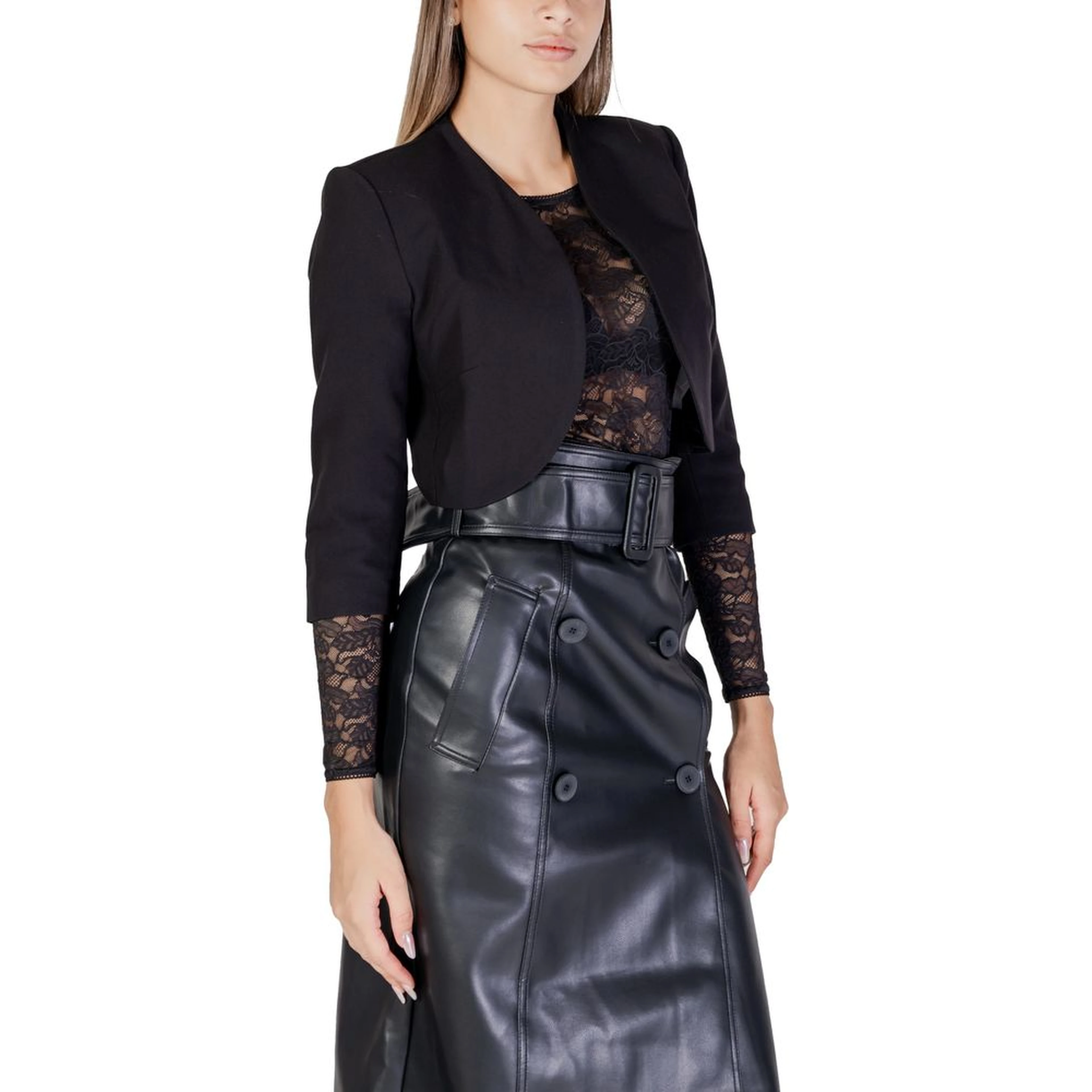 Black Polyester Coat