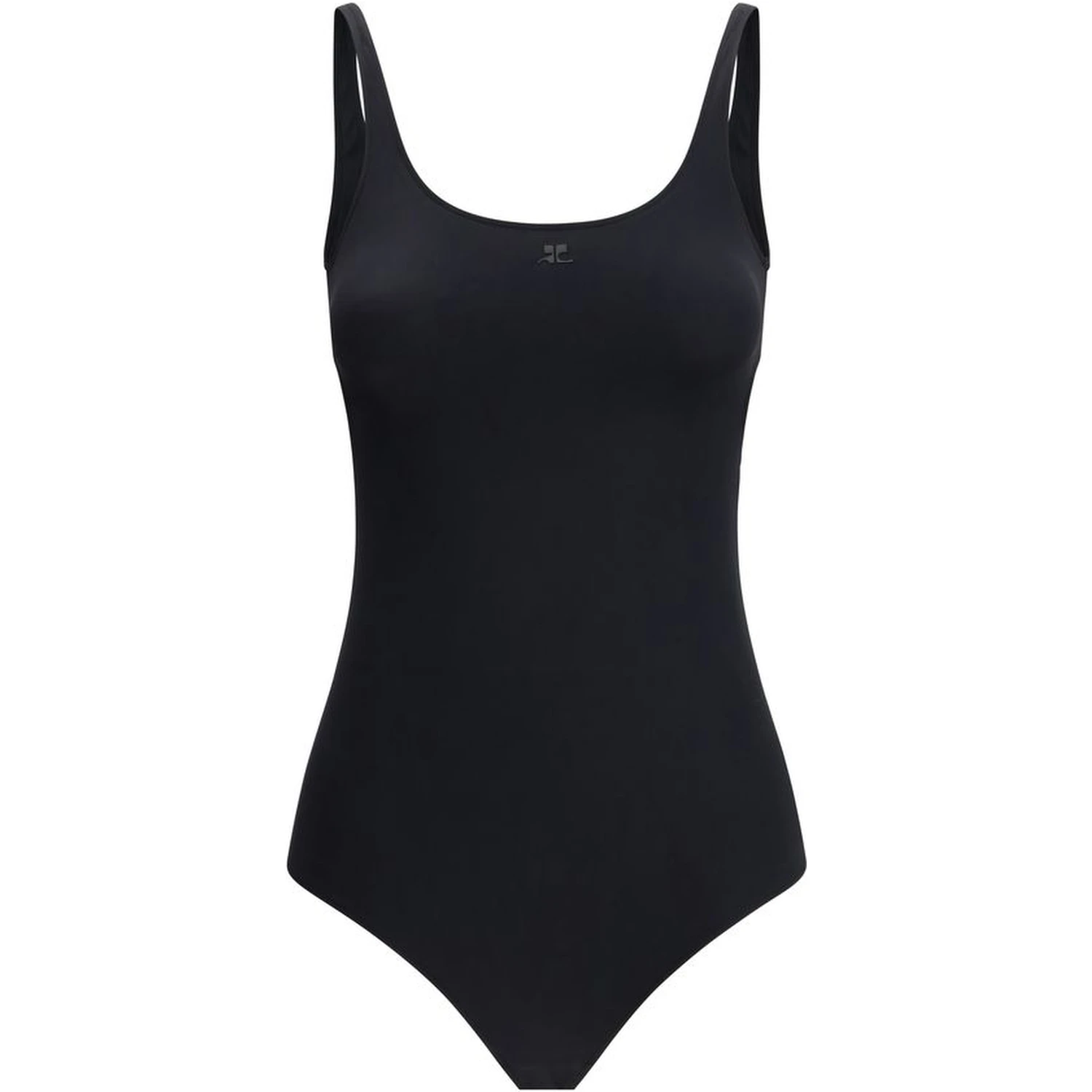 Black Elastane One-Piece Swimsuit