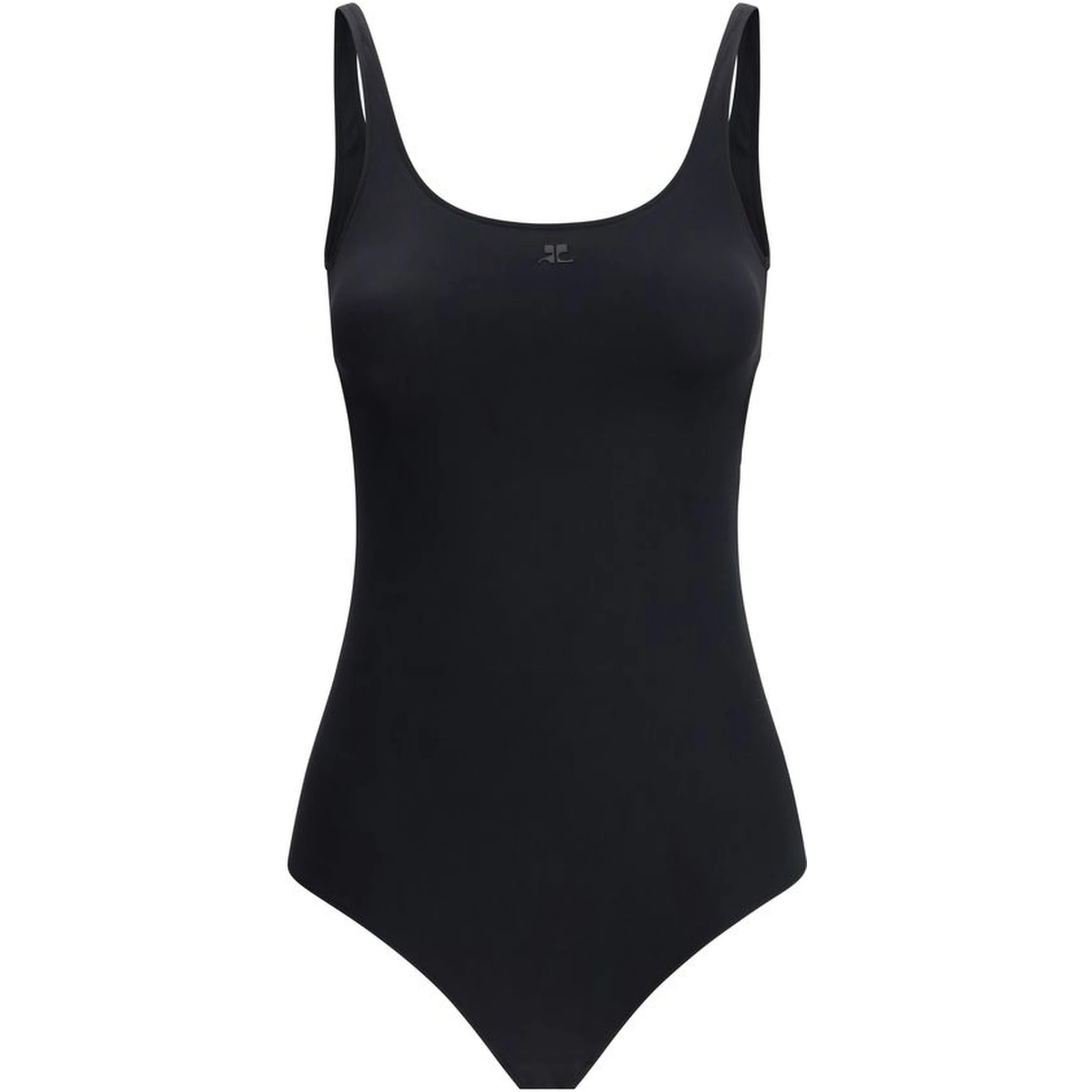 Black Elastane One-Piece Swimsuit