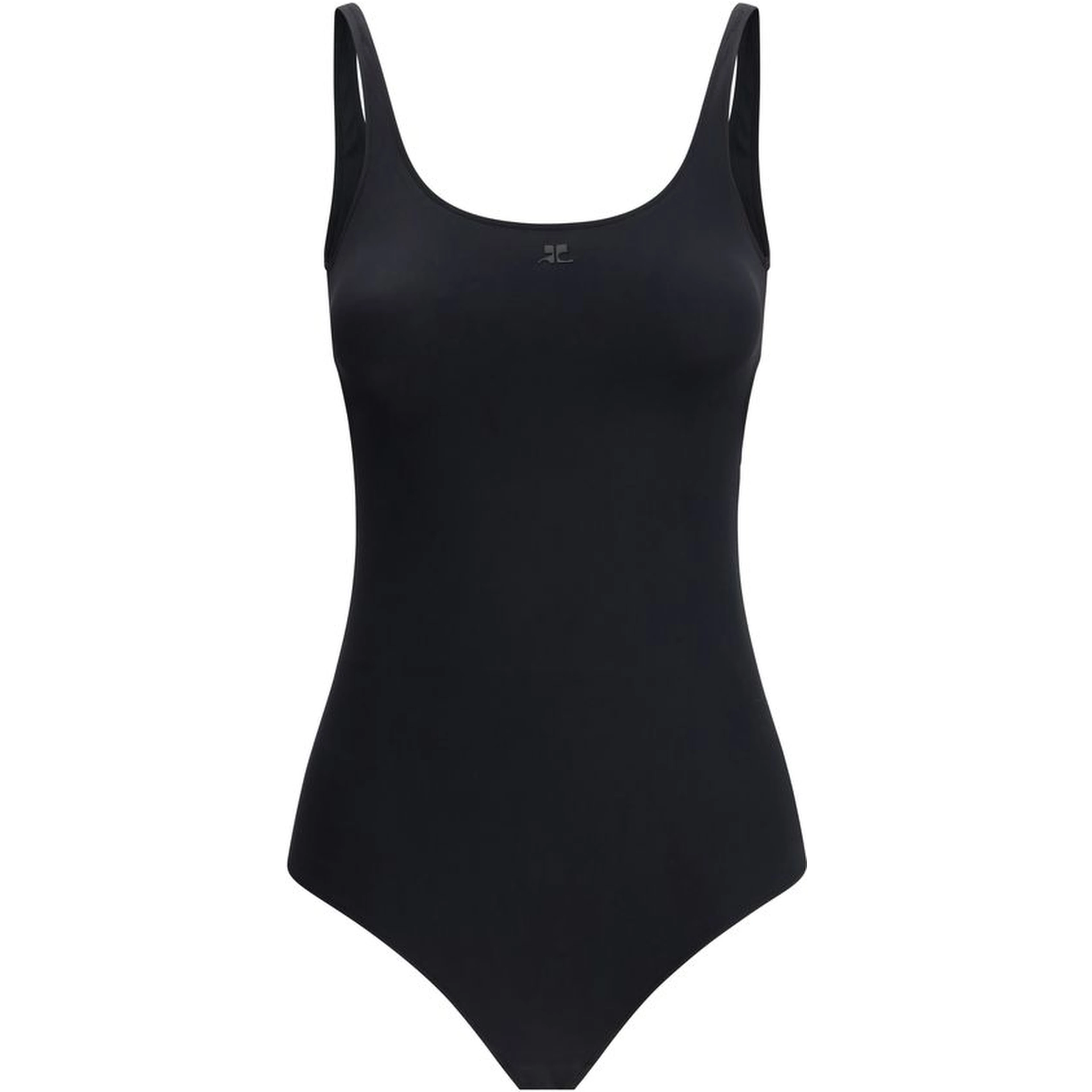 Black Elastane One-Piece Swimsuit
