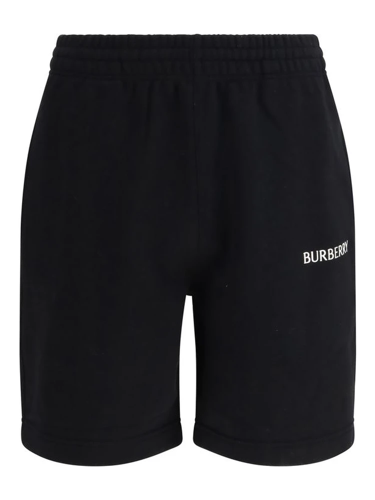 Black Cotton Bermuda Shorts