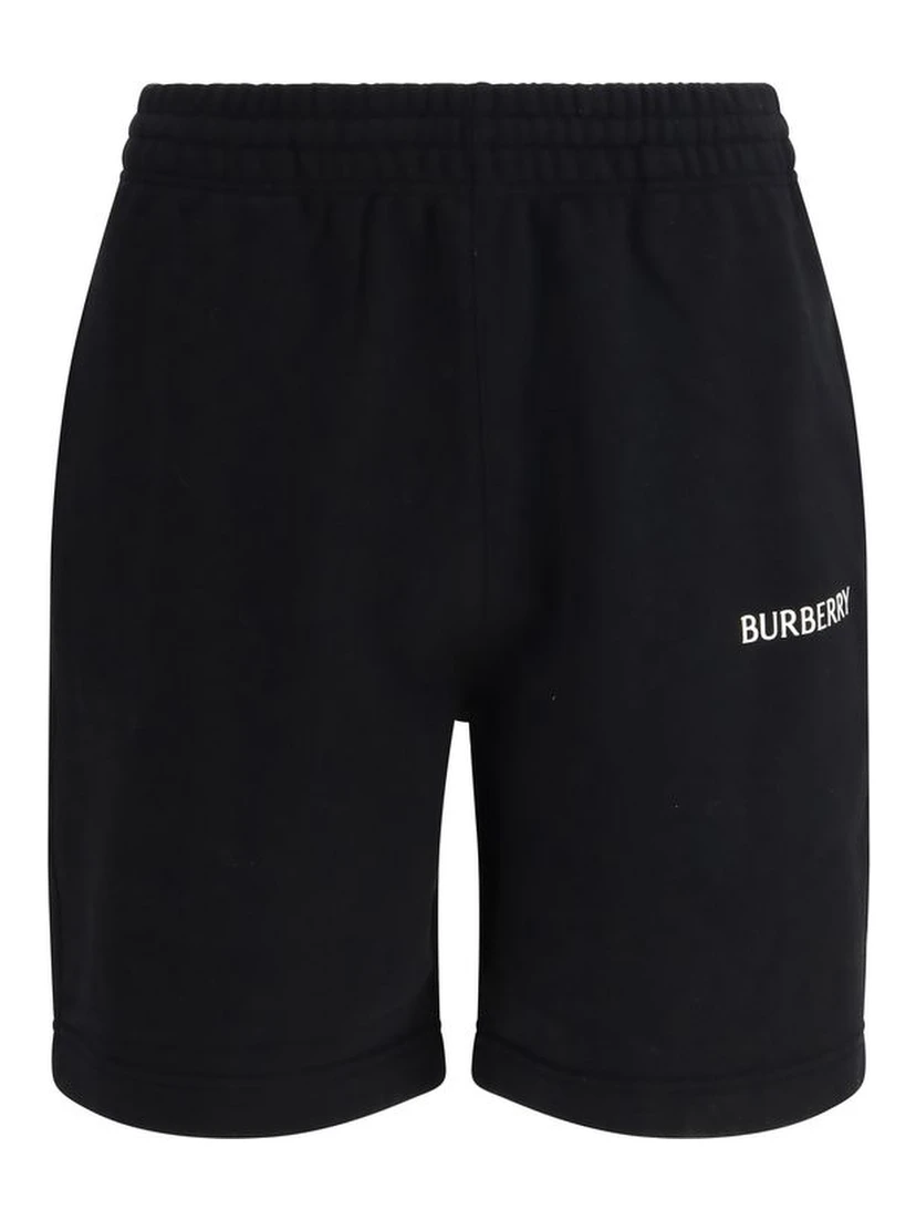 Black Cotton Bermuda Shorts