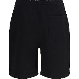 Black Cotton Bermuda Shorts