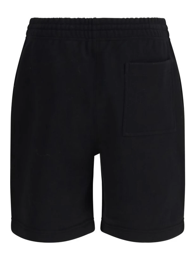 Black Cotton Bermuda Shorts