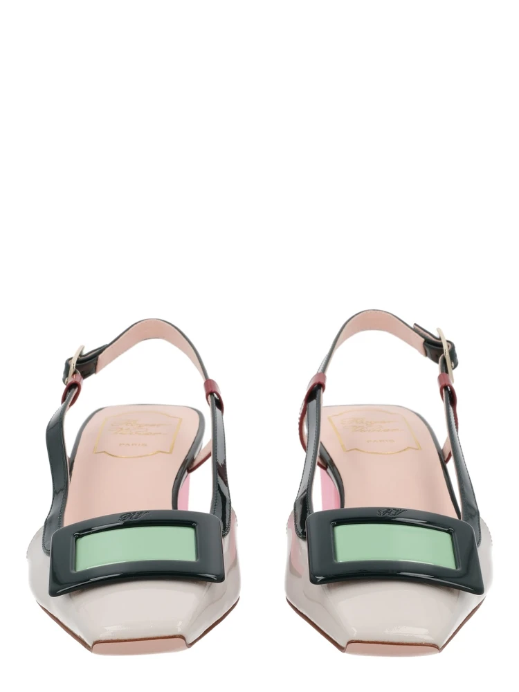 "LACQUERED" SLINGBACK PUMPS