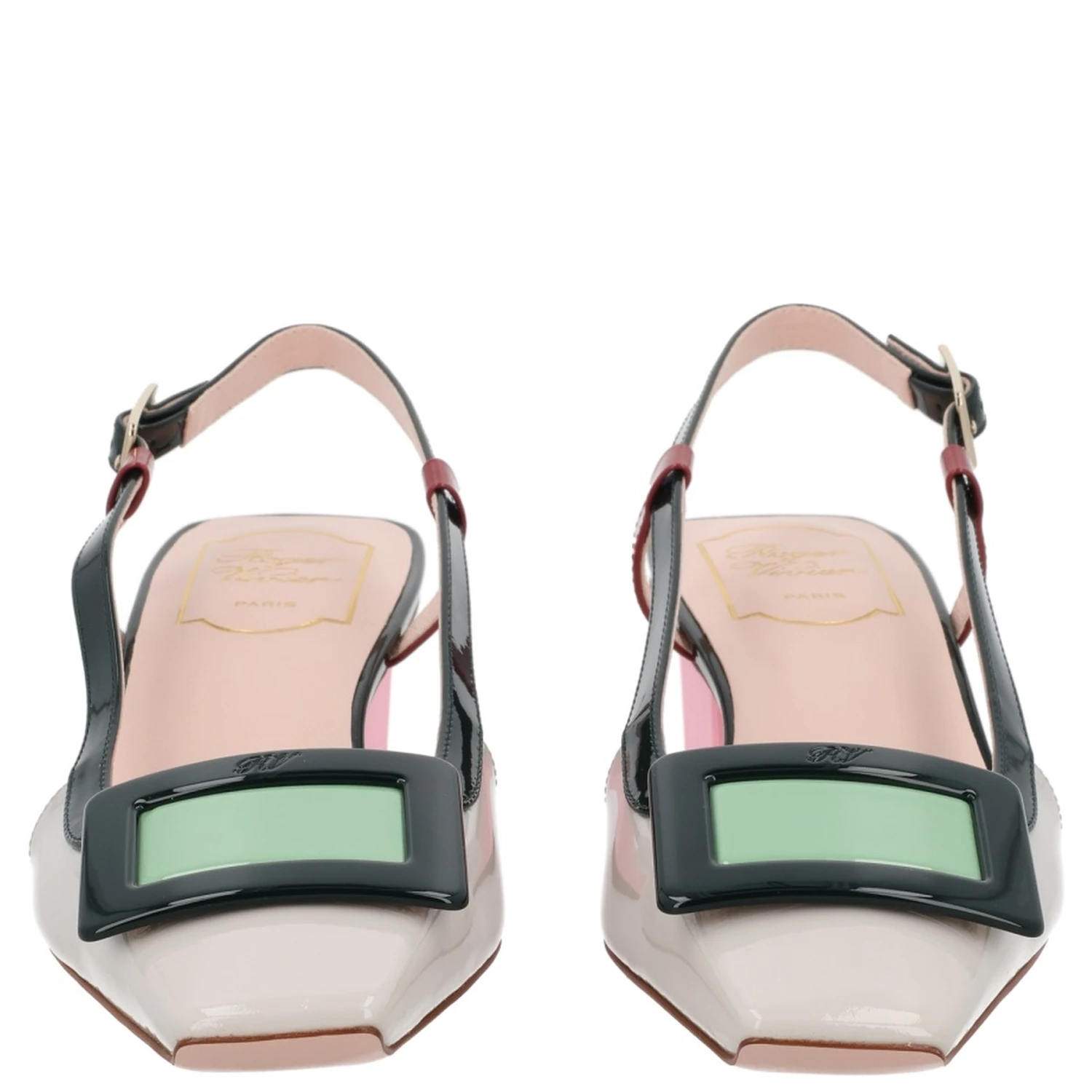 "LACQUERED" SLINGBACK PUMPS