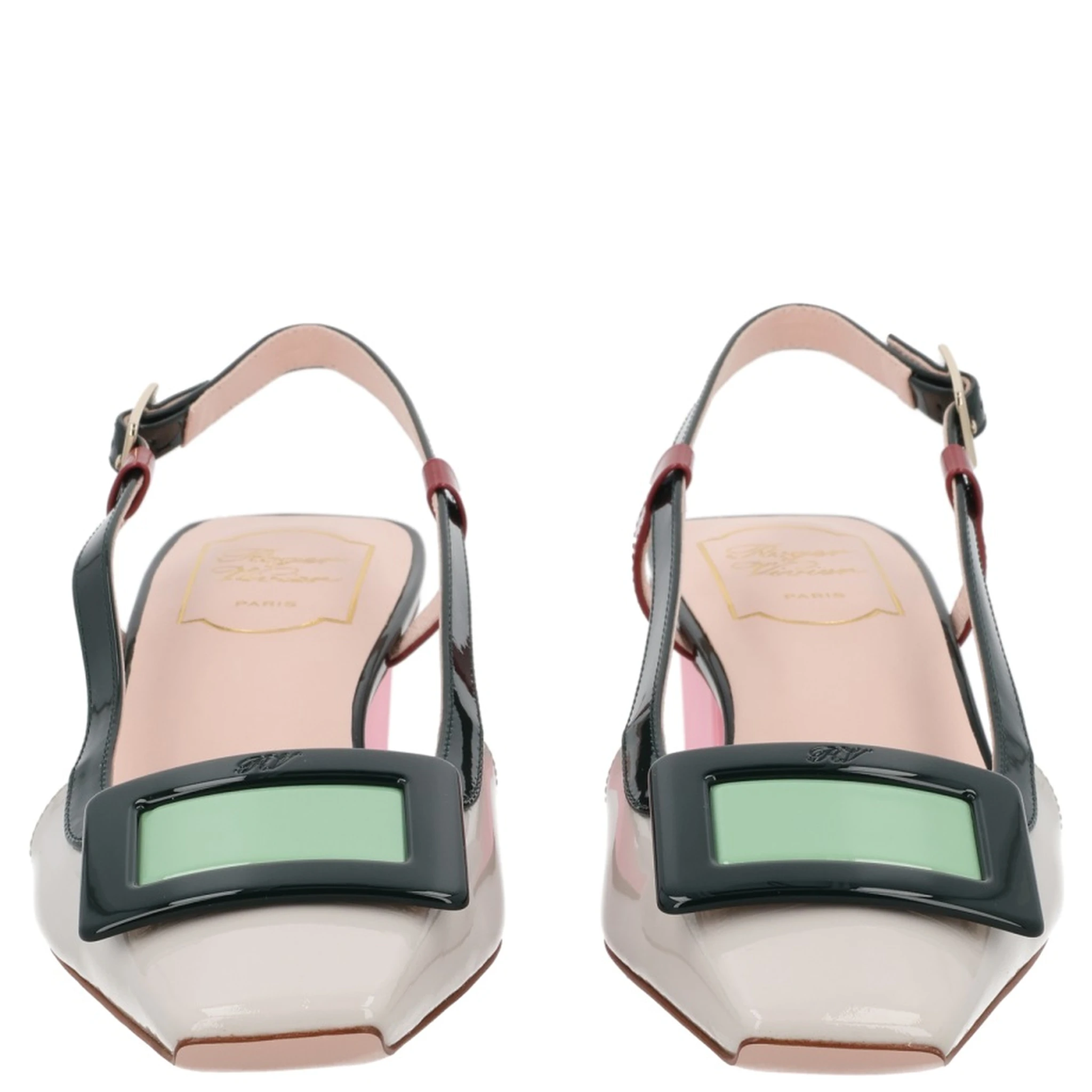 "LACQUERED" SLINGBACK PUMPS