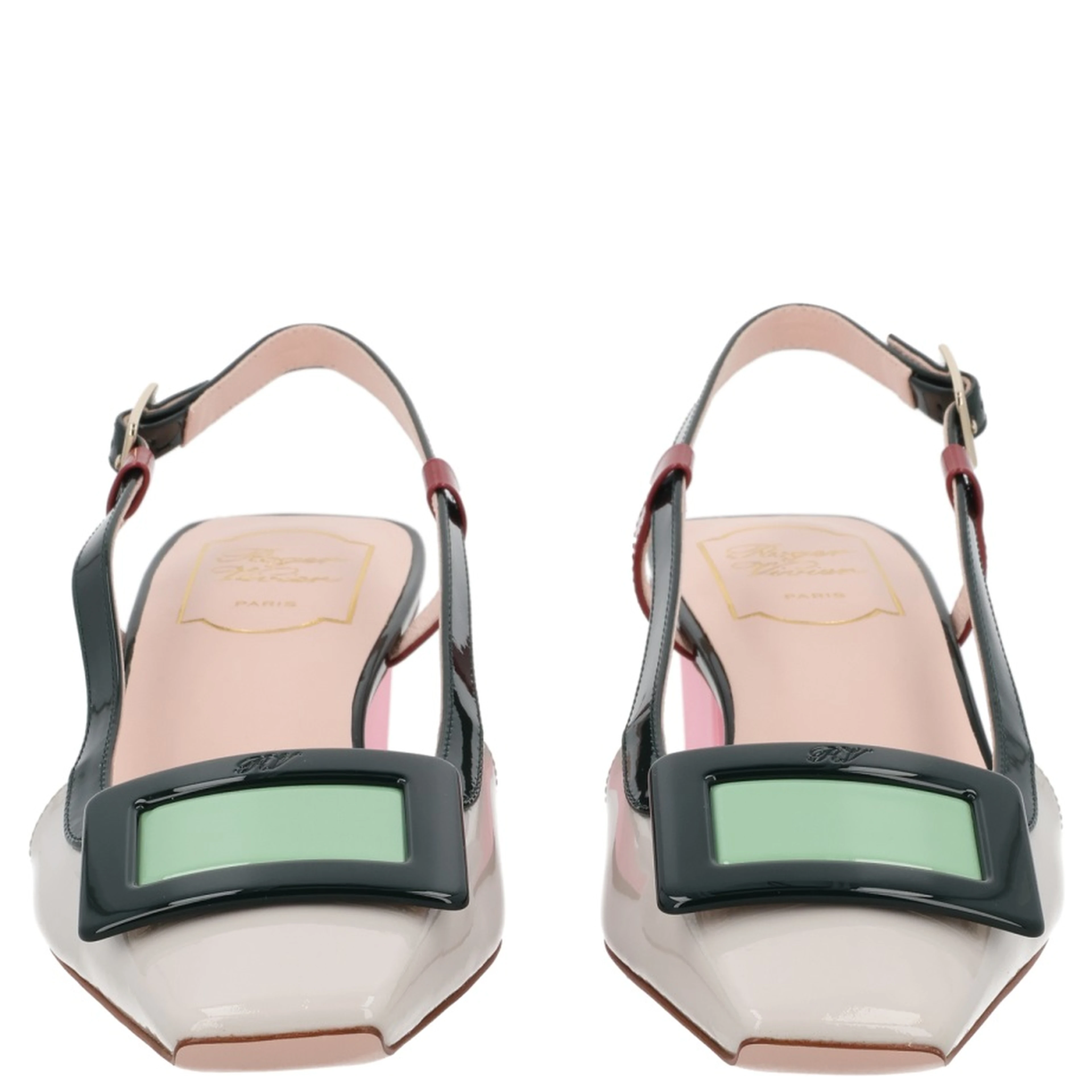 "LACQUERED" SLINGBACK PUMPS