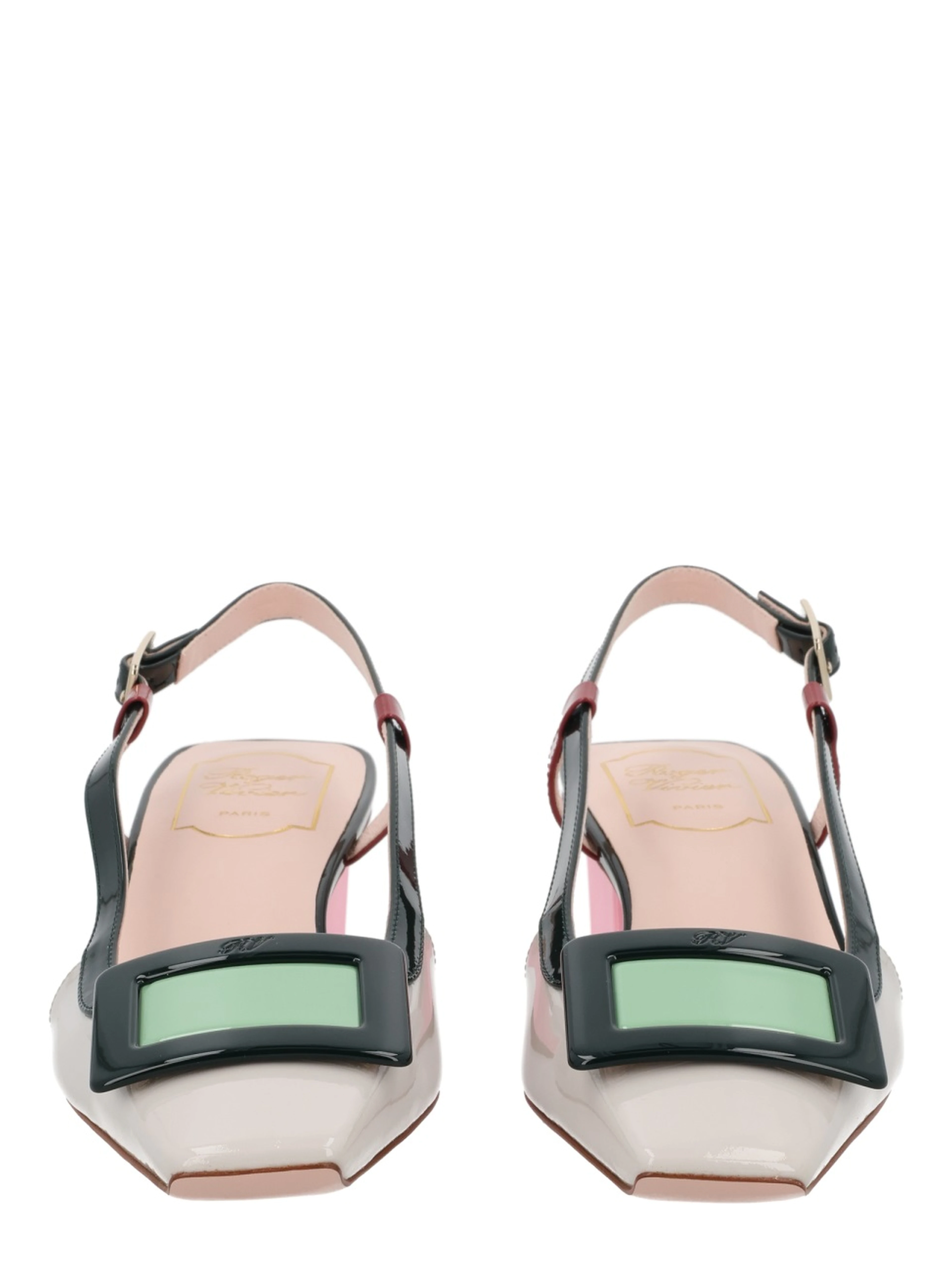 "LACQUERED" SLINGBACK PUMPS