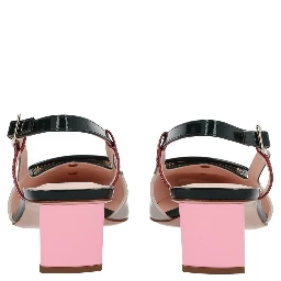 "LACQUERED" SLINGBACK PUMPS