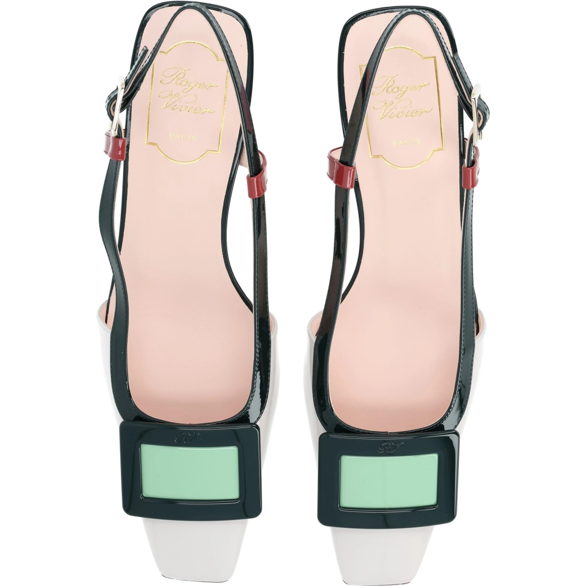 "LACQUERED" SLINGBACK PUMPS