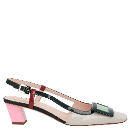 "LACQUERED" SLINGBACK PUMPS