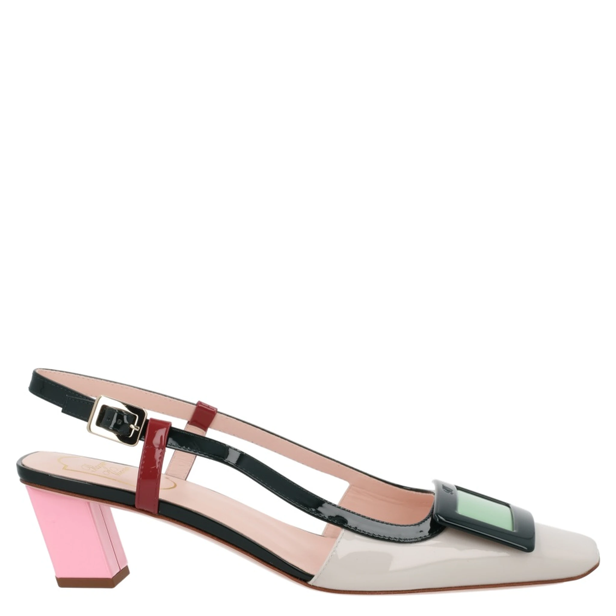 "LACQUERED" SLINGBACK PUMPS