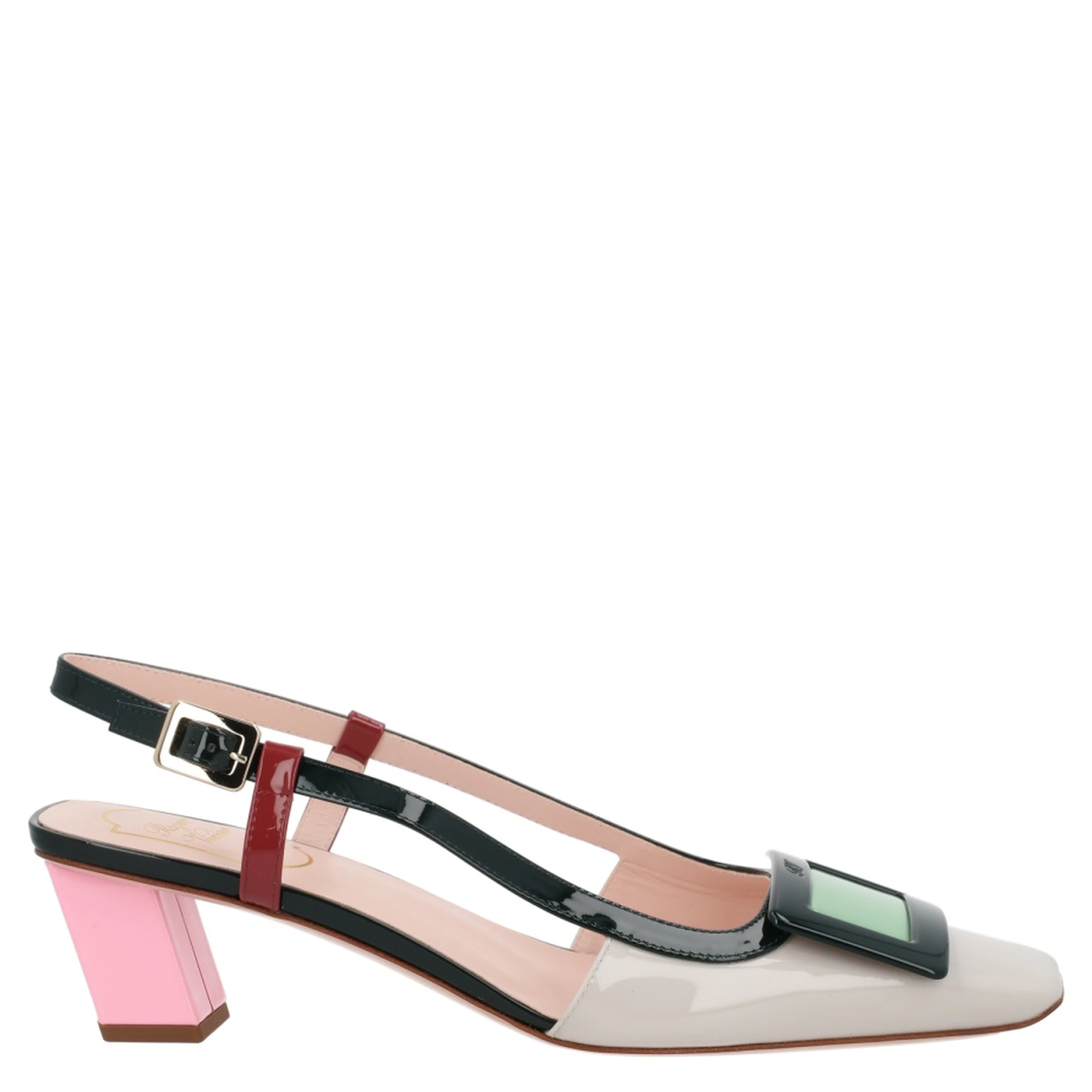 "LACQUERED" SLINGBACK PUMPS