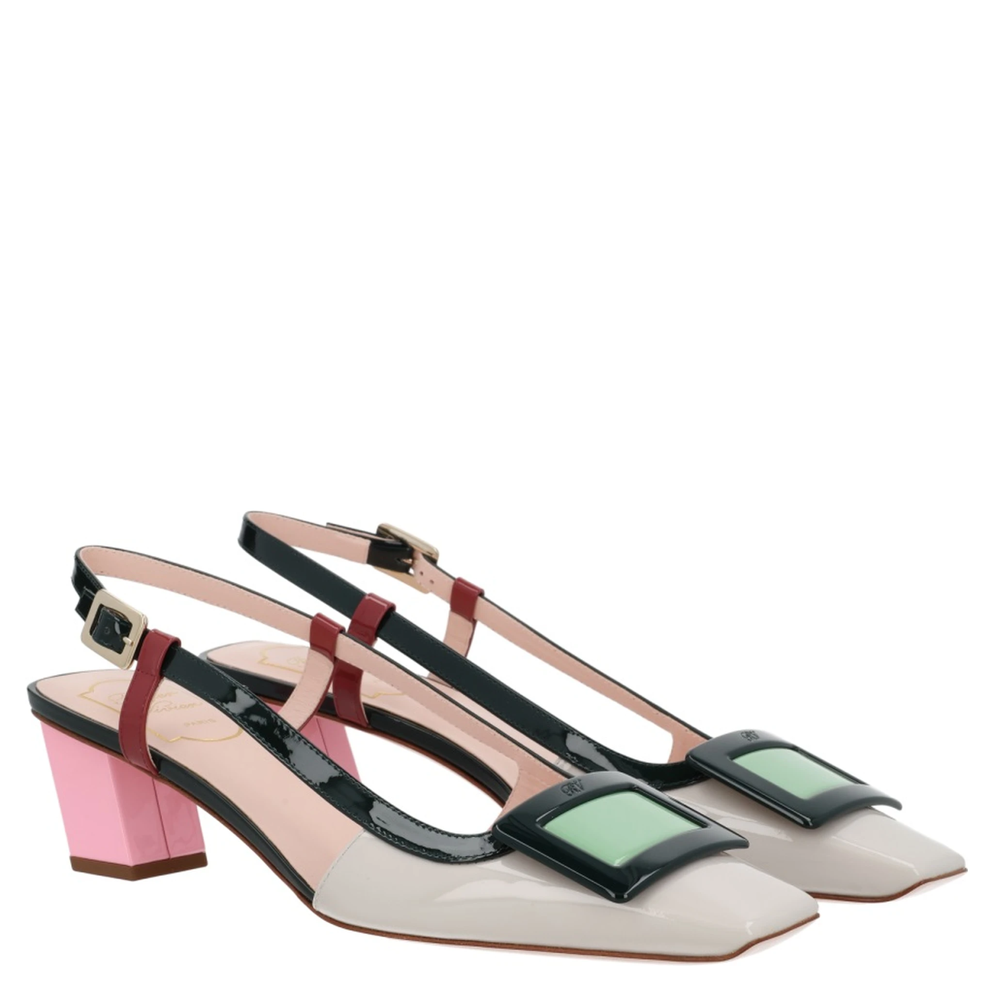 "LACQUERED" SLINGBACK PUMPS