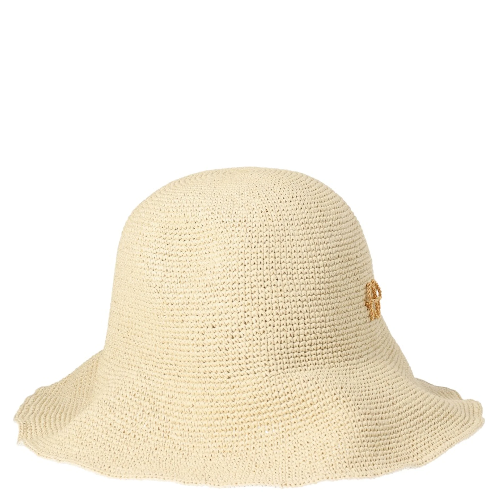 STRAW HAT WITH EMBROIDERED LOCO