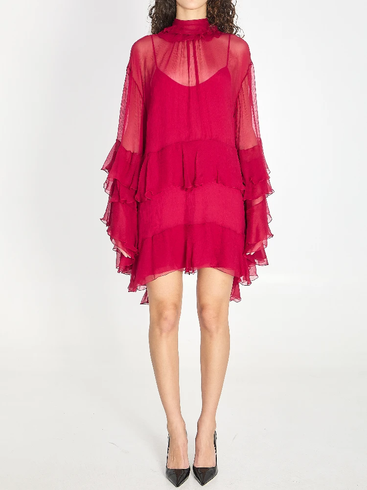 Mini dress with ruffles