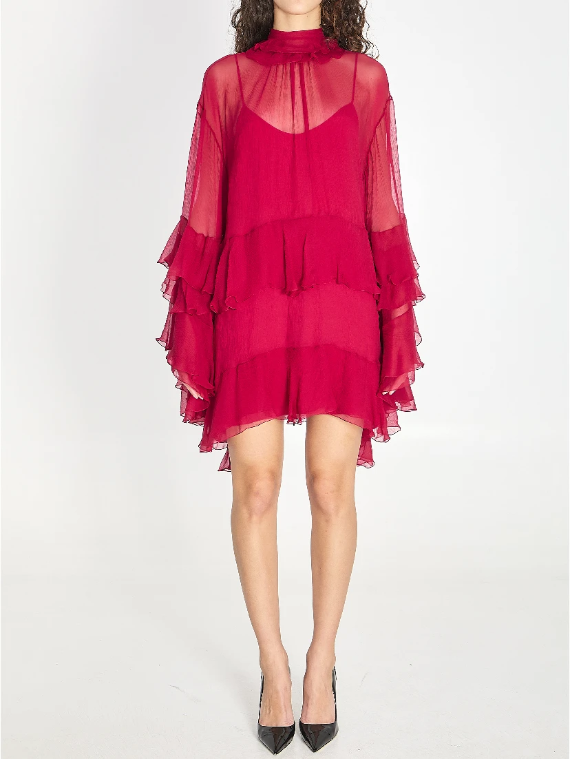 Mini dress with ruffles