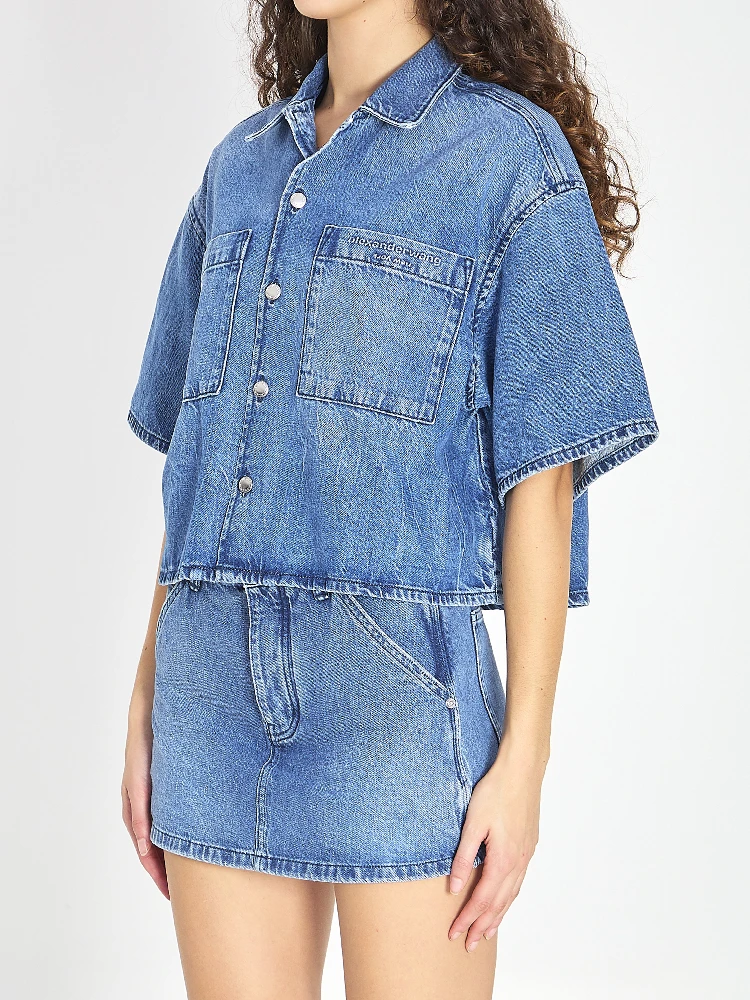 Cropped denim shirt alternative